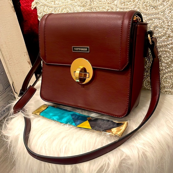 Vittorio Bags Vittorio Italian Leather Handbag With Twilly Poshmark